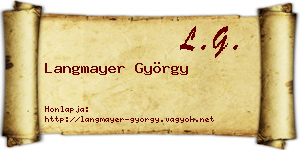 Langmayer György névjegykártya