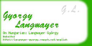 gyorgy langmayer business card
